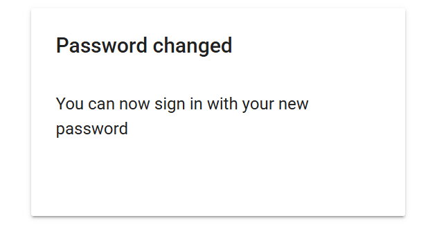Senha alterada com sucesso